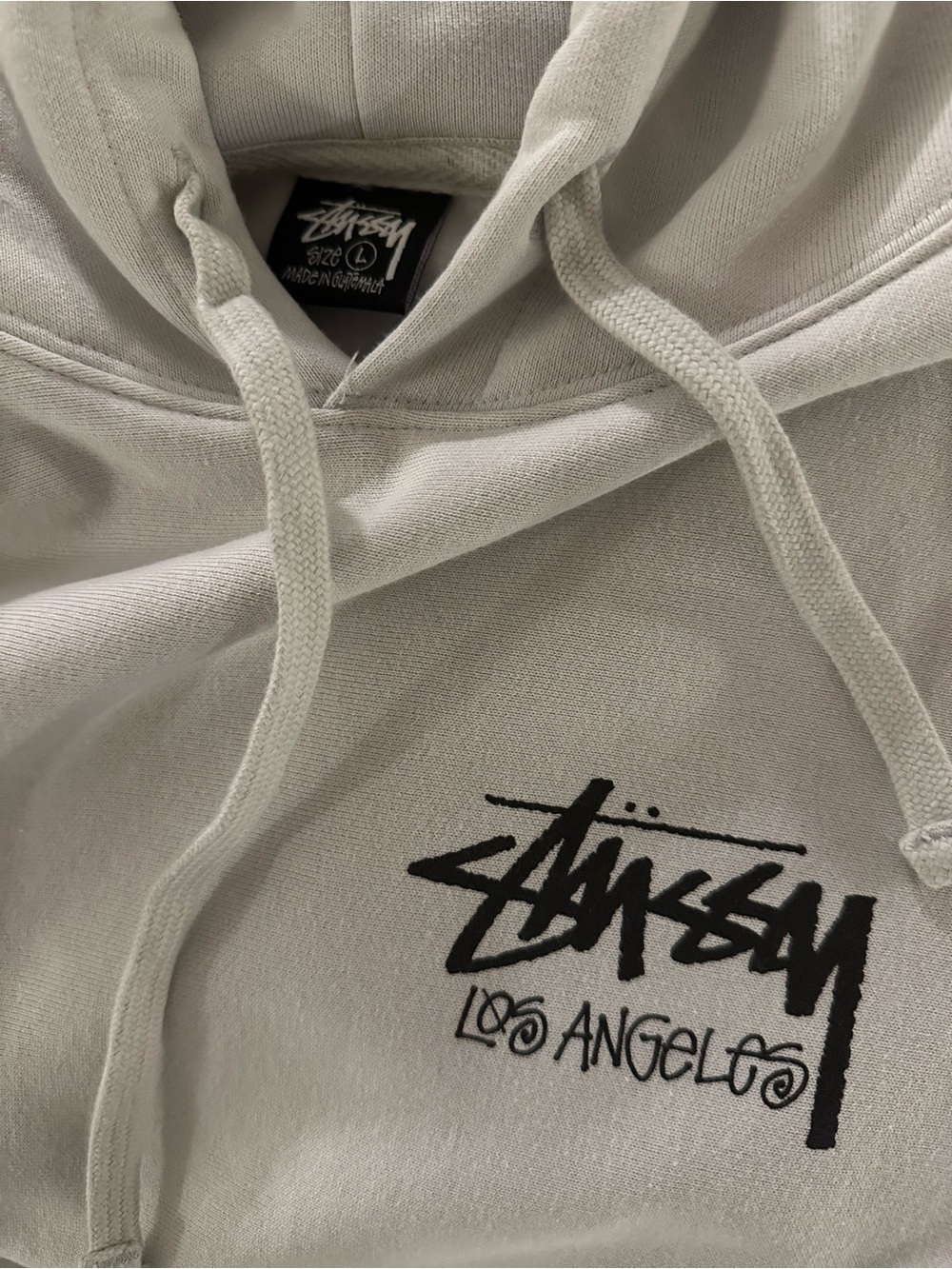 Stussy Chapter Los Angeles Hoodie Light grey gray Fog hooded sweatshirt Auth new